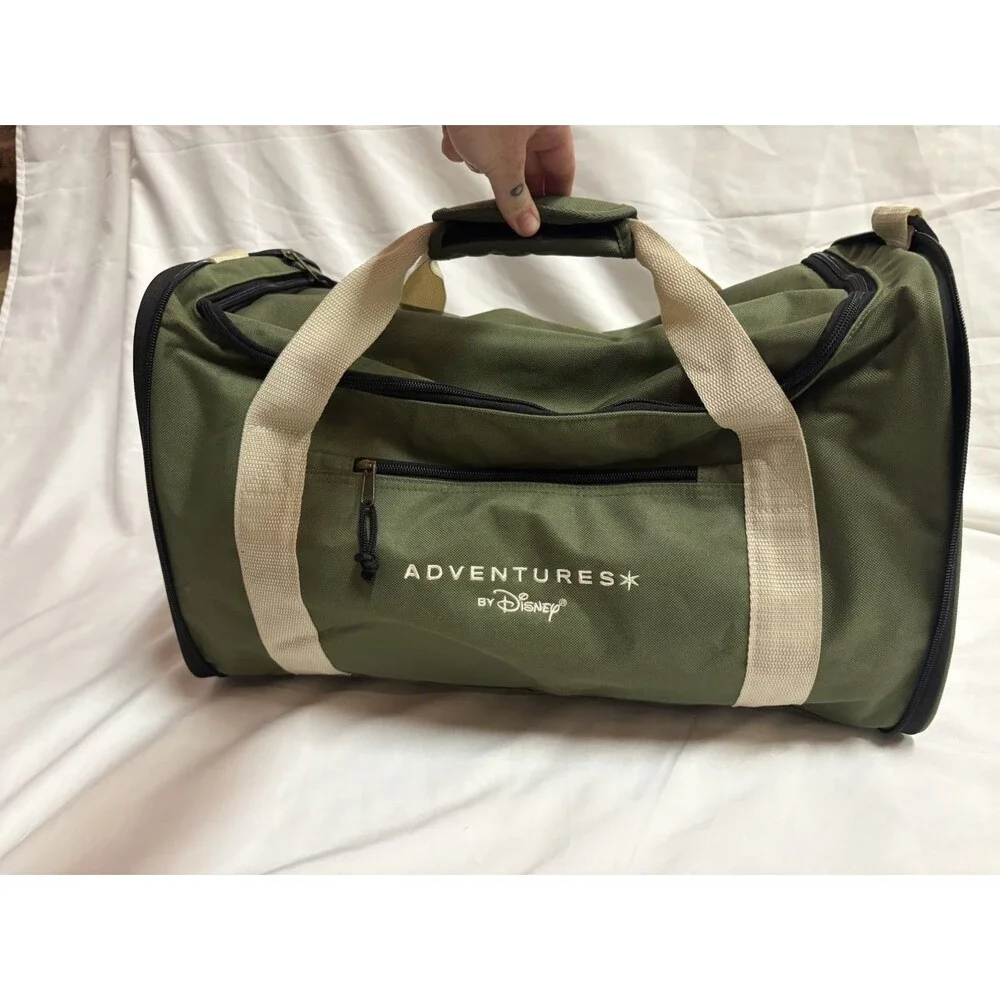 Adventures By Disney Duffle Bag Collapsible Olive Green 19X11X9